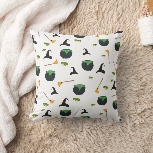 Coussin Casquette de sorcière Broom Caldron Motif Hallowee (Couverture)