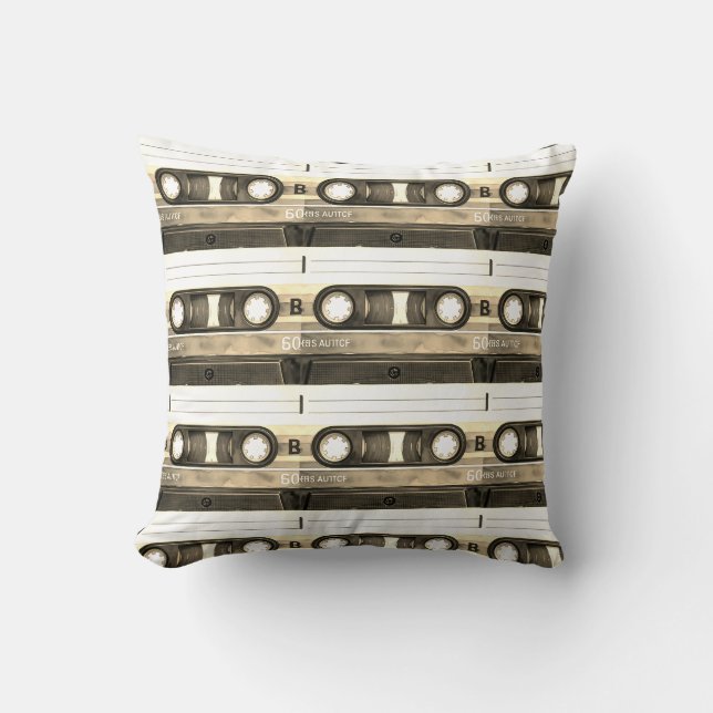 Coussin Cassette Compacte Ancienne Rétro Vintage (Recto)