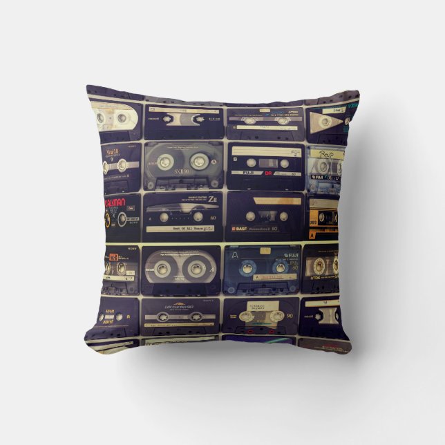 Coussin Cassette vintage des années 80  (Recto)