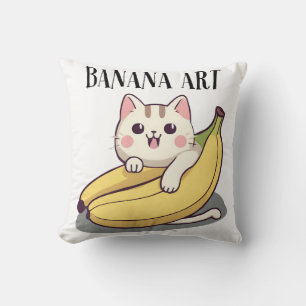Coussin Cat Adores Banana Art