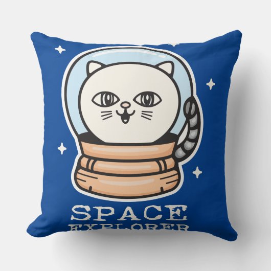 Coussin Cat de l'Explorateur d'espace (Recto)