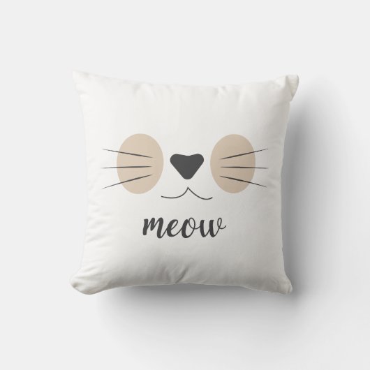 Coussin Cat Face Meow (Recto)