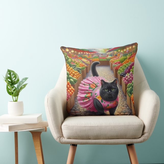 Coussin Cat in the fruits market  (Chaise)