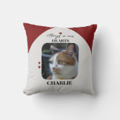 Coussin Cat Keepsaké Pet 2 photos amour coeur bordeaux (Recto)