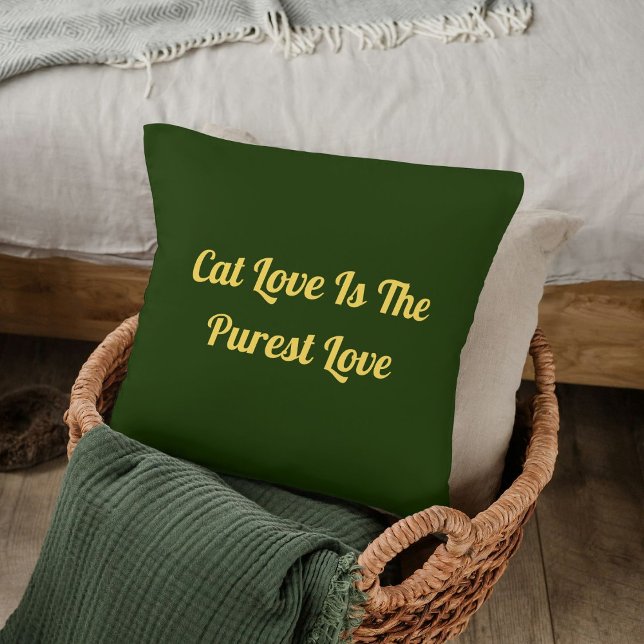 Coussin Cat Love Purest Personnaliser mignon Citation drôl (Créateur téléchargé)