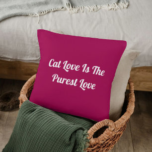 Coussin Cat Love Purest Personnaliser mignon Citation drôl