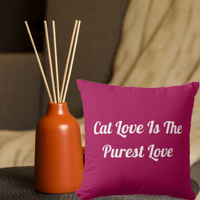 Coussin Cat Love Purest Personnaliser mignon Citation drôl (Créateur téléchargé)