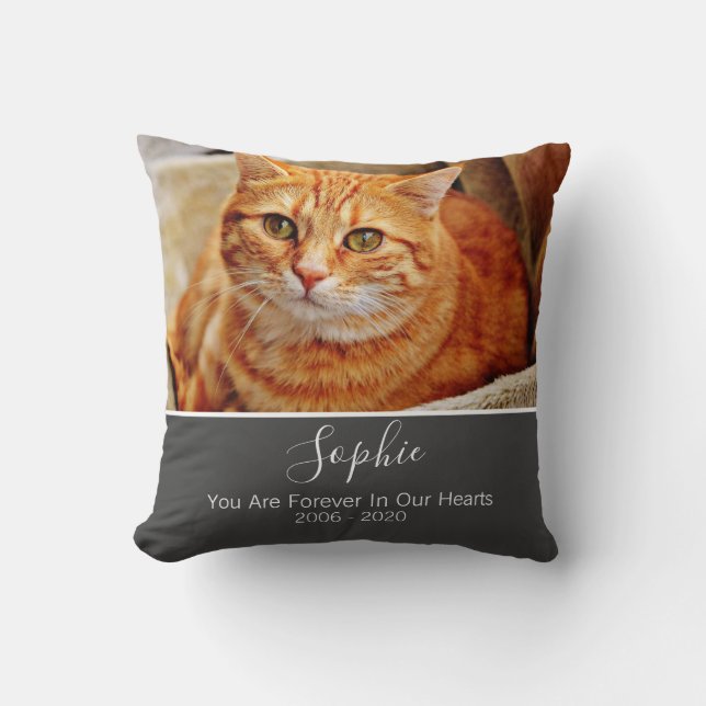 Coussin Cat Memorial Hommage Photo Amoureux de les chats A (Recto)