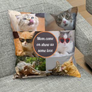 Coussin Cat Mom Cute Moderne Personnalisé Animaux de compa