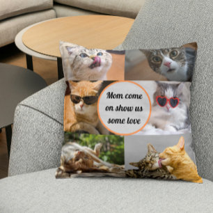 Coussin Cat Mom Cute Moderne Personnalisé Animaux de compa