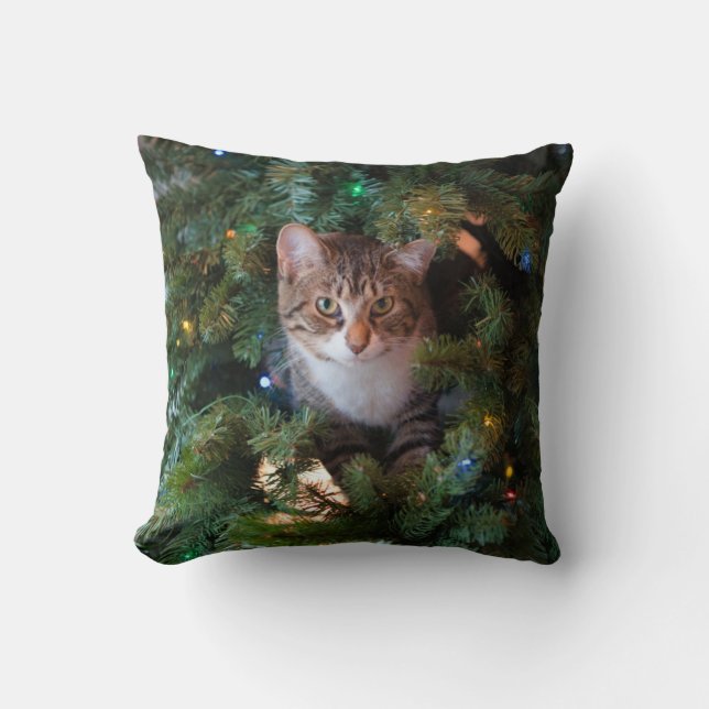 Coussin Cat on Christmas tree (Recto)