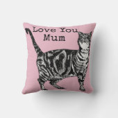 Coussin Cat Tabby Pastel Cats Rose Pink Love Mum Mother (Verso)