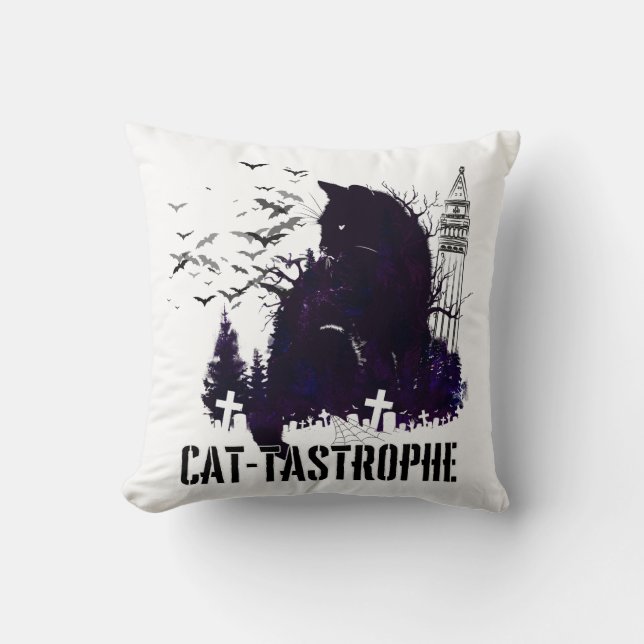Coussin Cat-tastrophe - Un conte gothique.w (Recto)