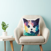 Coussin Cat Wild Nature Animal Couleur Art Peinture (Chaise)