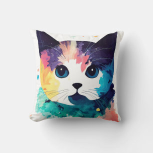 Coussin Cat Wild Nature Animal Couleur Art Peinture
