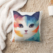 Coussin Cat Wild Nature Animal Couleur Art Peinture (Couverture)
