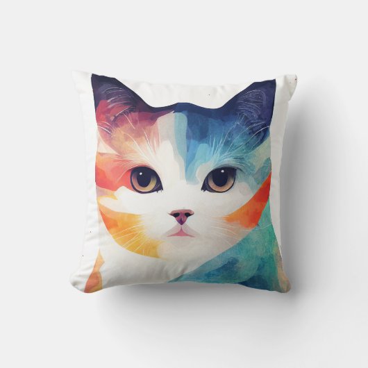 Coussin Cat Wild Nature Animal Couleur Art Peinture (Recto)