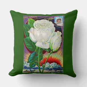 Coussin Catalogue rose des années 1890 illustration Rose b