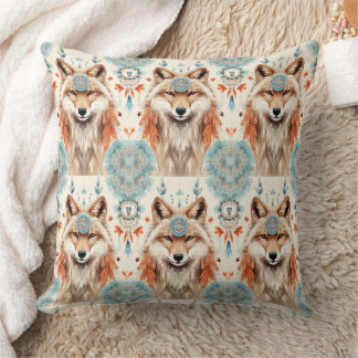 Coussin Catcher du rêve de loup amérindien