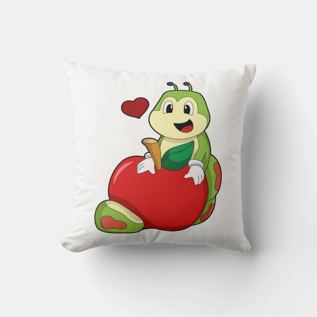 Coussin Caterpillar with Apple (Recto)