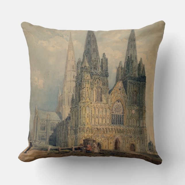 Coussin Cathédrale de Lichfield, le Staffordshire, 1794 (Recto)