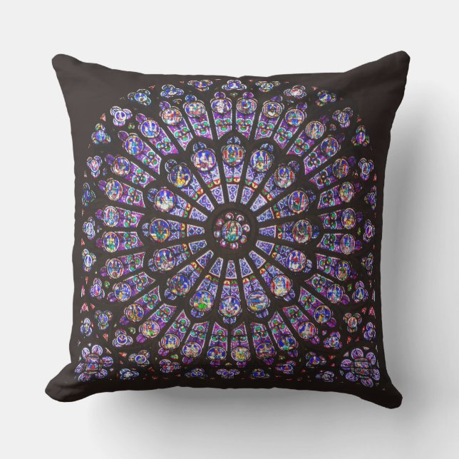 Coussin Cathédrale Notre-Dame de Paris Rose (Recto)