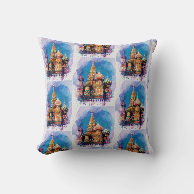 Coussin Cathédrale St Basil Moscou toile Jeu d'Oreiller (Recto)