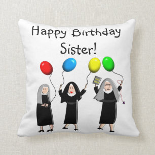 Coussin catholique d'anniversaire de nonnes
