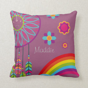 Coussin Caticorn World Cute Rainbow Personnalisé Partie
