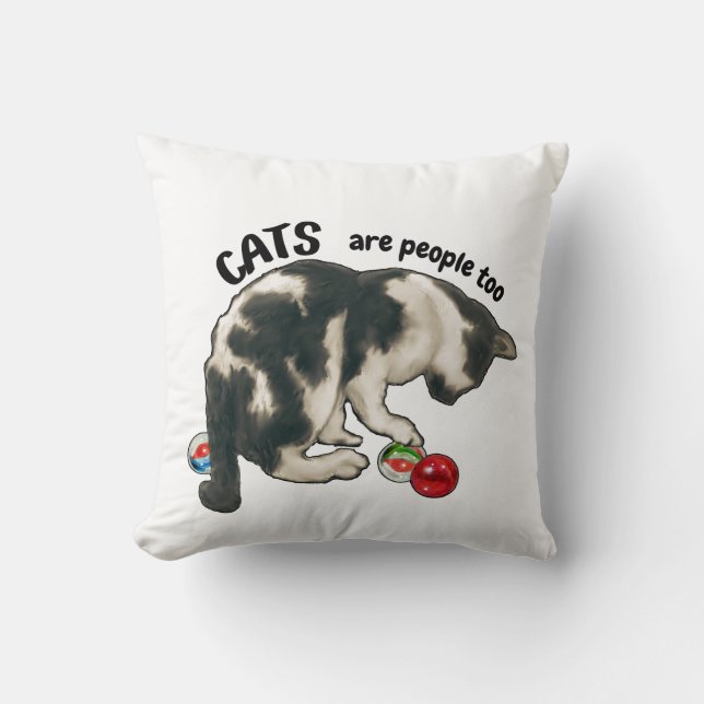 Coussin CATS are People Too, Cat and MARBLES (Recto)