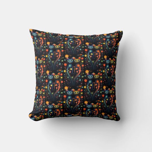 Coussin Caturday Artsy Attitude Abstraite Chats (Recto)
