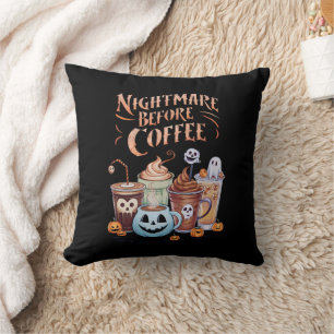 Coussin Cauchemar avant café Citrouille Épice Halloween