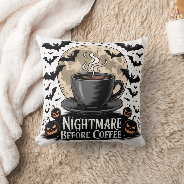 Coussin Cauchemar Avant Halloween Café (Couverture)