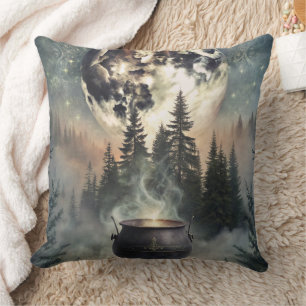 Coussin Cauldron de Forêt Lune Mystique - Art Magique De C