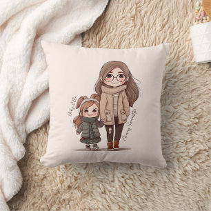 Coussin Caution adorable mère et fille (5)