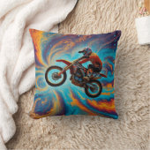 Coussin Cavalier de motocross et paysage de rêve (Couverture)