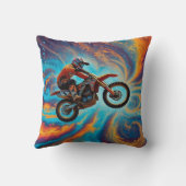 Coussin Cavalier de motocross et paysage de rêve (Verso)