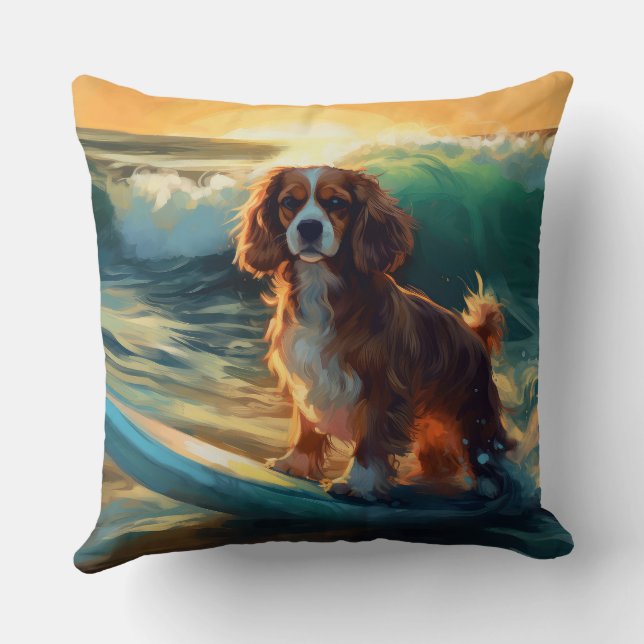Coussin Cavalier King Beach Surf Peinture (Verso)