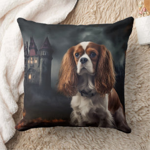 Coussin Cavalier King Charles Spaniel Halloween effrayant