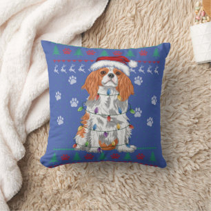 Coussin Cavalier King Charles Spaniel Noël Sueur moche