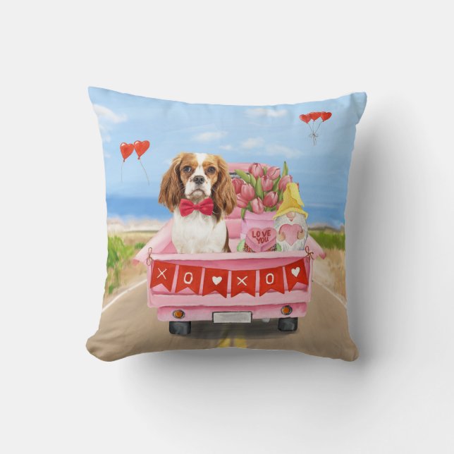 Coussin Cavalier King Chien Saint Valentin Coeurs de Camio (Recto)