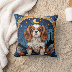 Coussin Cavalier Roi Charles Tiré Verre Nuit Ciel Lune