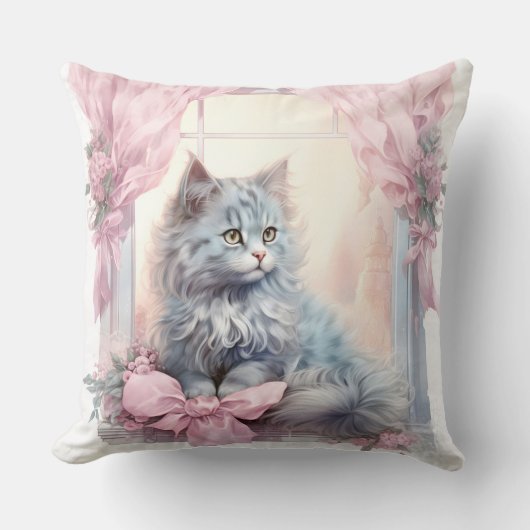Coussin Cavalier rose Gris Kitten (Recto)