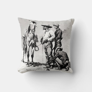 Coussin Cavaliers du troisième régiment par Frederic Remin