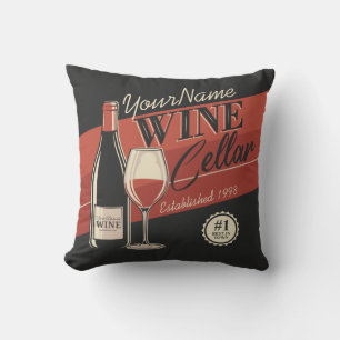 Coussin Cave à vin personnalisée Bouteille Salle de dégust