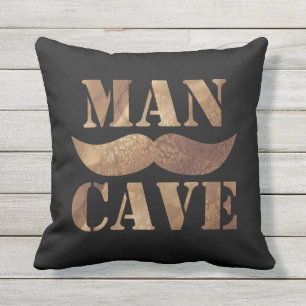 Coussin Caverne d'homme (moustache, noir)