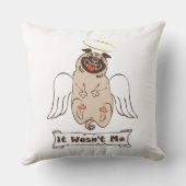 Coussin Ce n'était pas moi ange carlin drôle de citation (Verso)