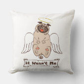 Coussin Ce n'était pas moi ange carlin drôle de citation (Recto)