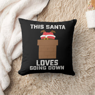 Coussin Ce Père Noël adore descendre drôle de Noël