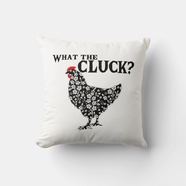 Coussin Ce qui le poulet rouge blanc noir floral de (Recto)